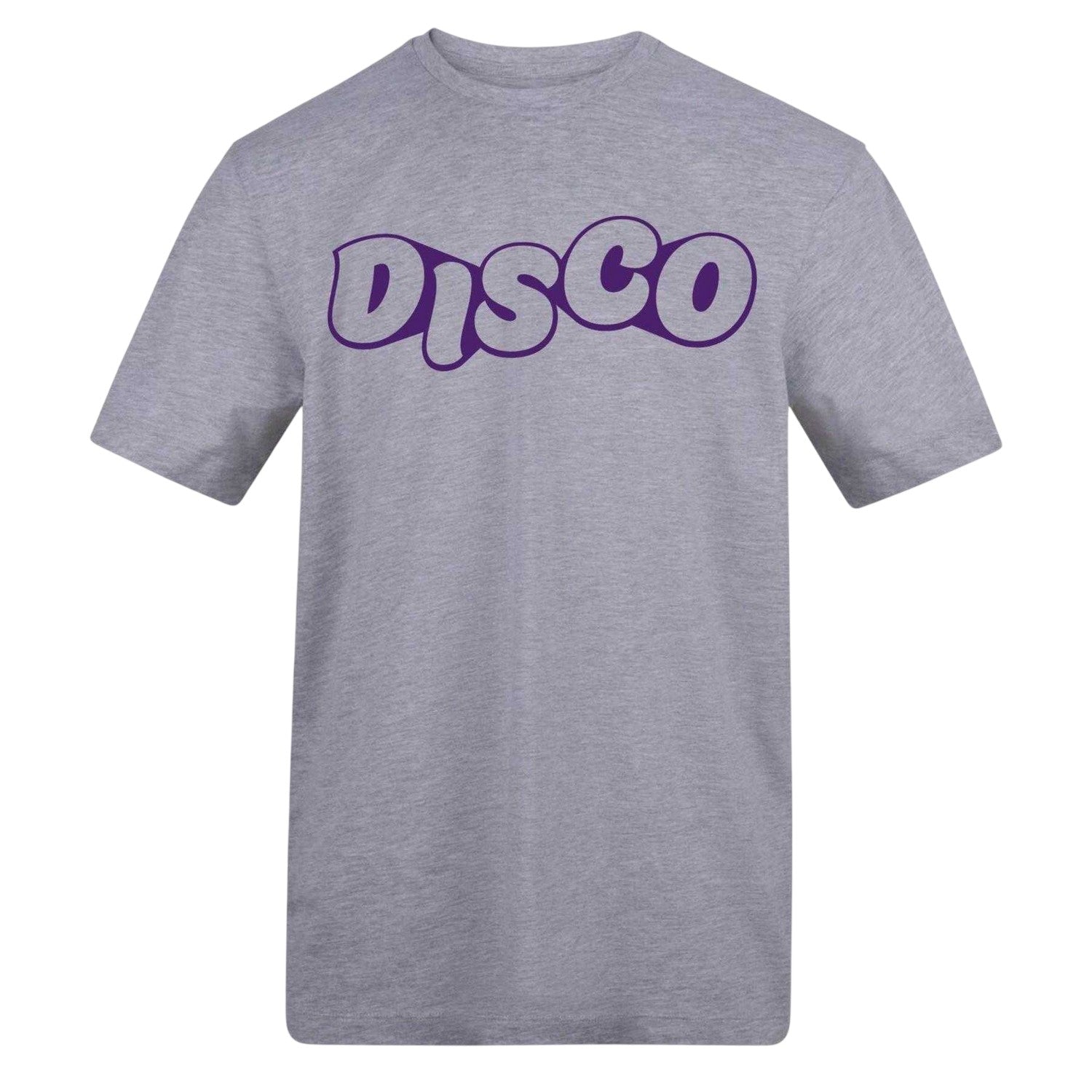 Grey - Front - AWD Unisex Adult Disco Cotton T-Shirt