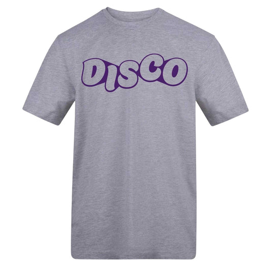 Grey - Front - AWD Unisex Adult Disco Cotton T-Shirt