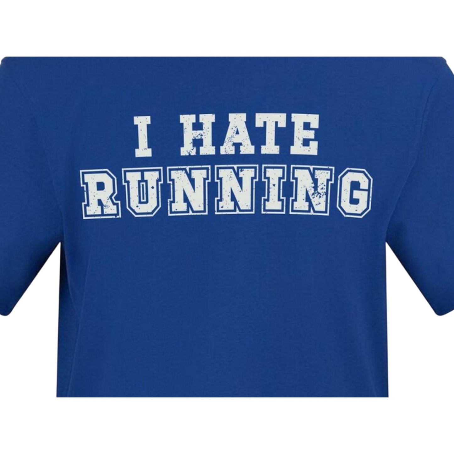 Blue - Side - AWD Unisex Adult I Hate Running T-Shirt