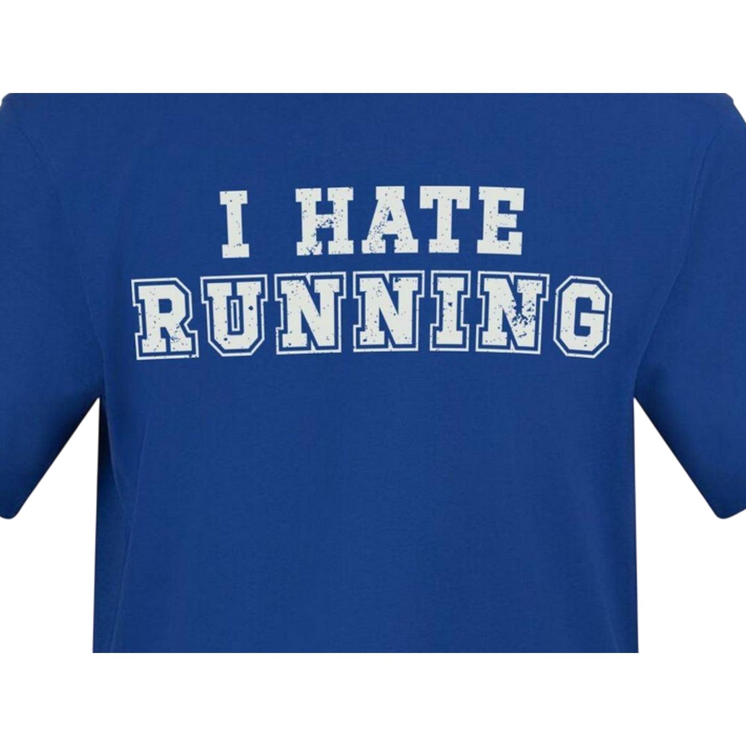 Blue - Side - AWD Unisex Adult I Hate Running T-Shirt
