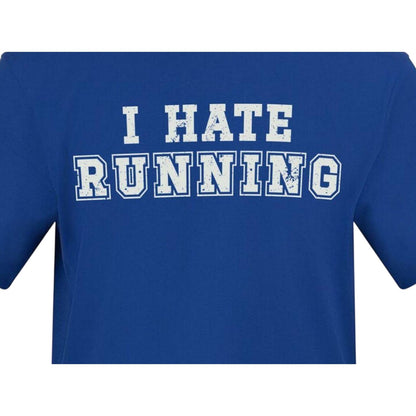 Blue - Side - AWD Unisex Adult I Hate Running T-Shirt