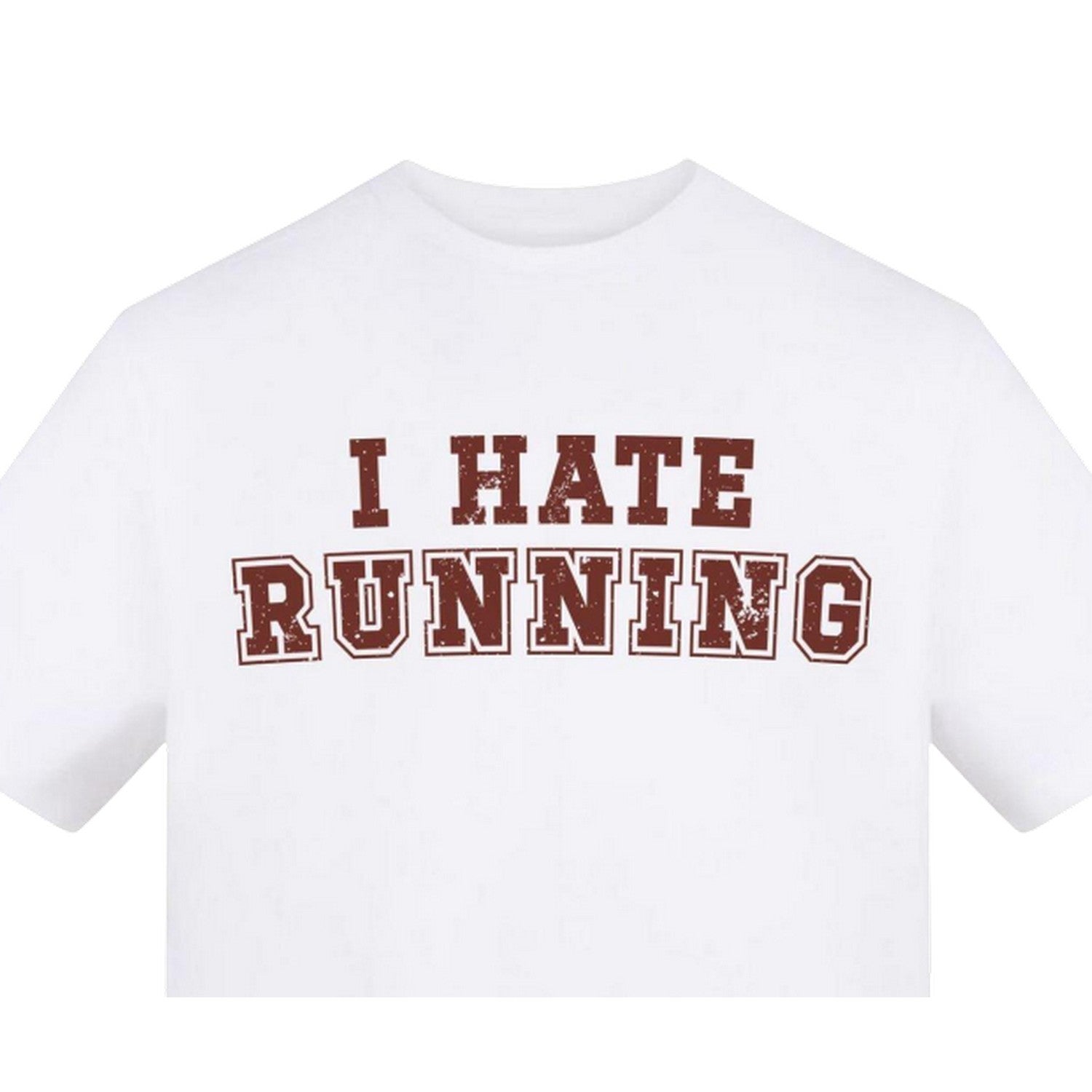 White - Back - AWD Unisex Adult I Hate Running T-Shirt
