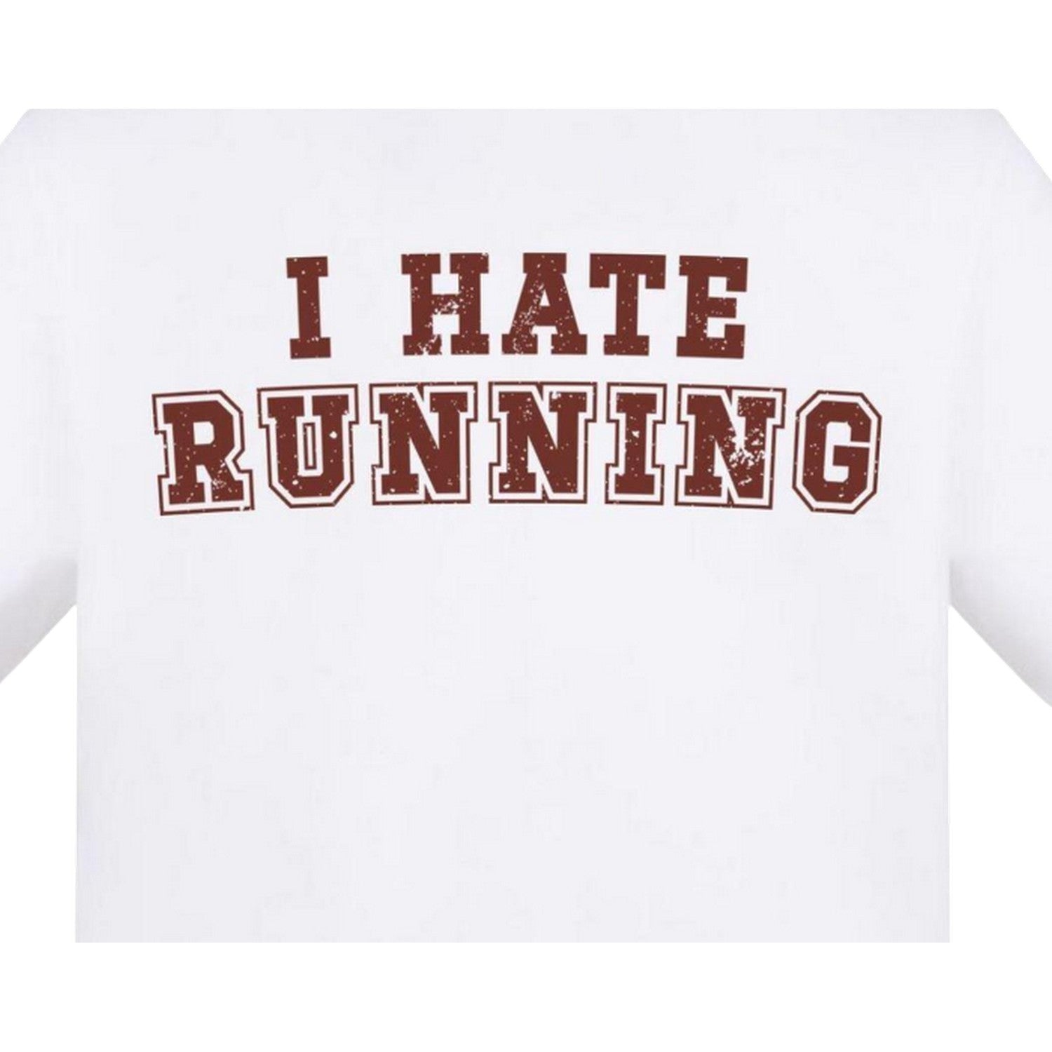 White - Side - AWD Unisex Adult I Hate Running T-Shirt