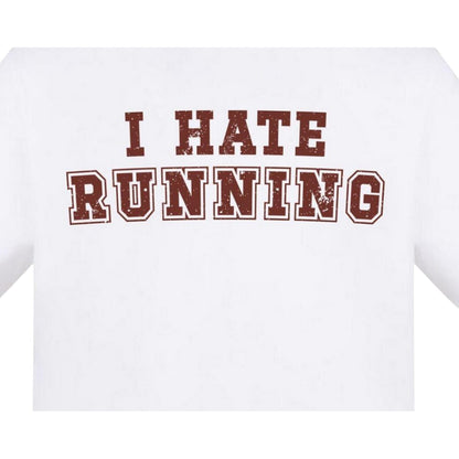 White - Side - AWD Unisex Adult I Hate Running T-Shirt