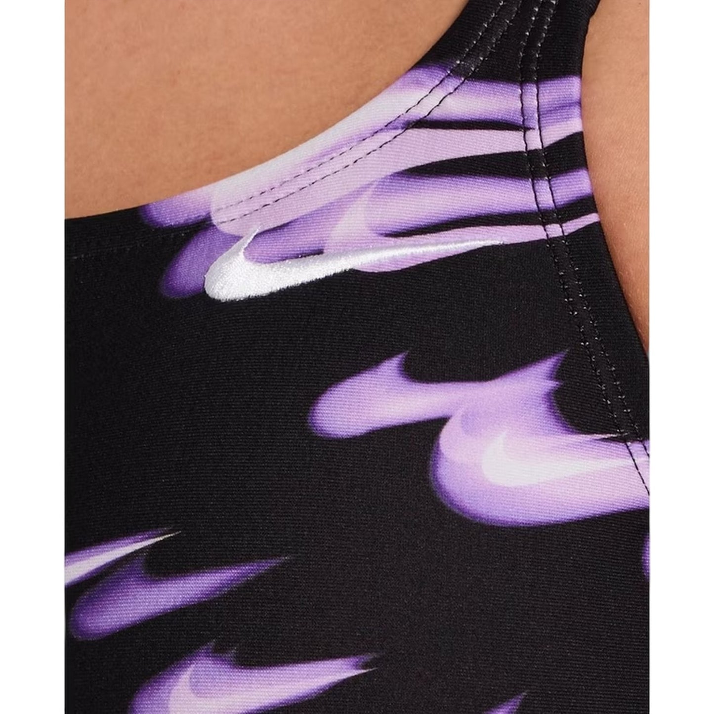 Violet - Side - Nike Womens-Ladies Blur One Piece Swimsuit