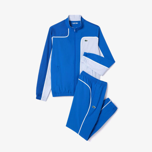 Blue - Front - Lacoste Mens Colour Block Tennis Tracksuit