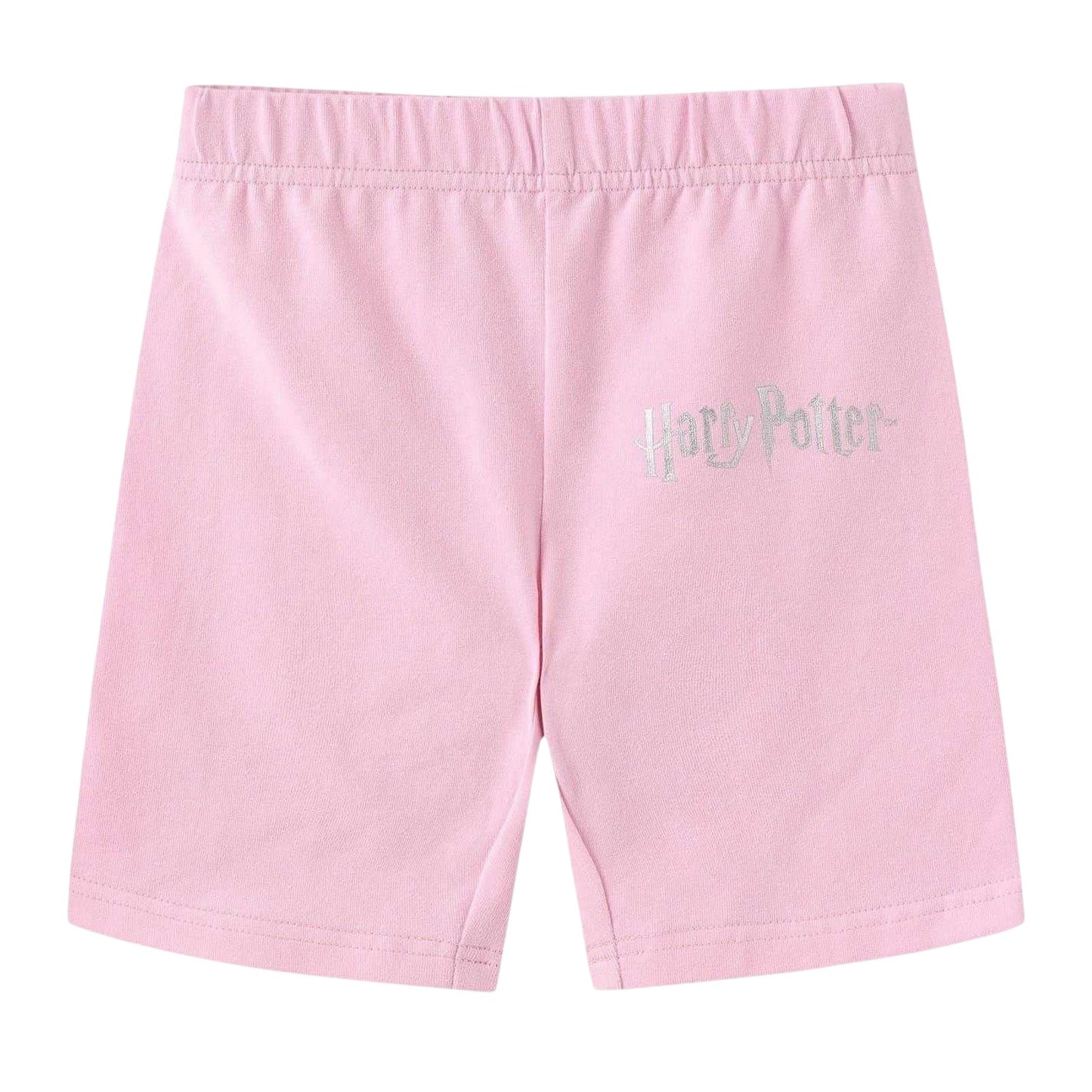 Pink - Side - Harry Potter Childrens-Kids Hogwarts Crest T-Shirt & Shorts Set