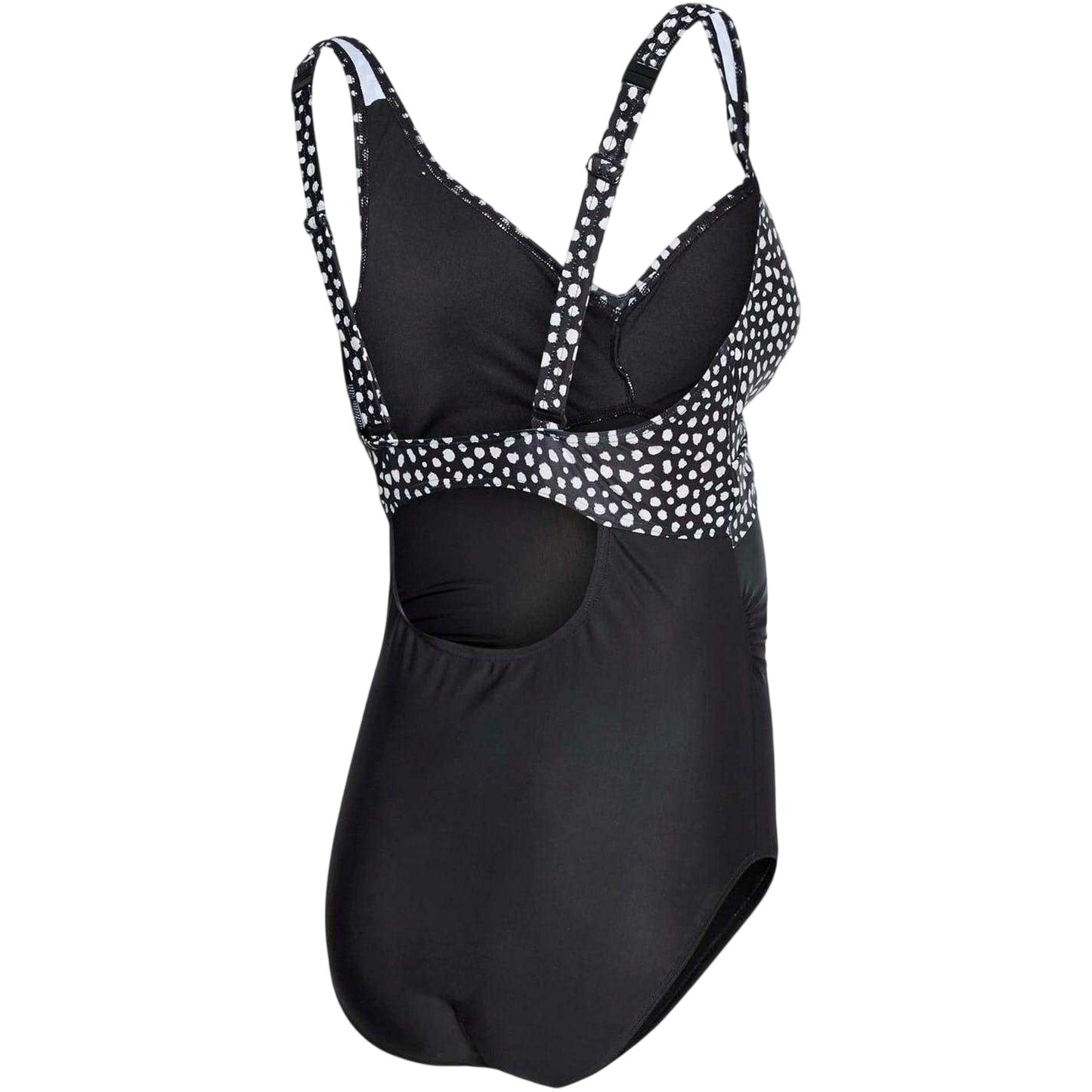 Black Print - Back - Mamalicious Womens-Ladies Polka Dot Fabric Maternity One Piece Swimsuit