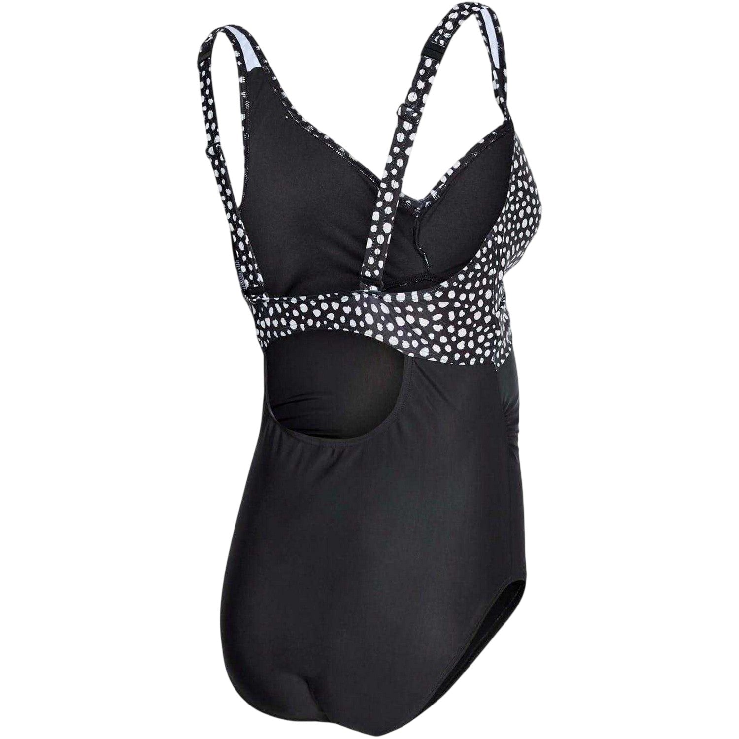 Black Print - Back - Mamalicious Womens-Ladies Polka Dot Fabric Maternity One Piece Swimsuit