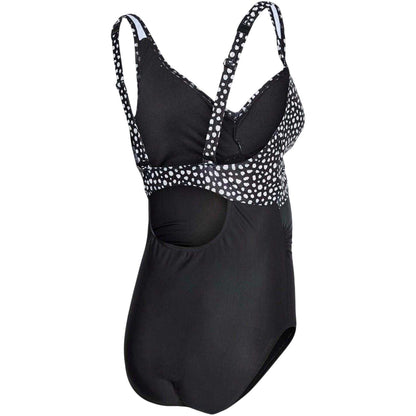 Black Print - Back - Mamalicious Womens-Ladies Polka Dot Fabric Maternity One Piece Swimsuit