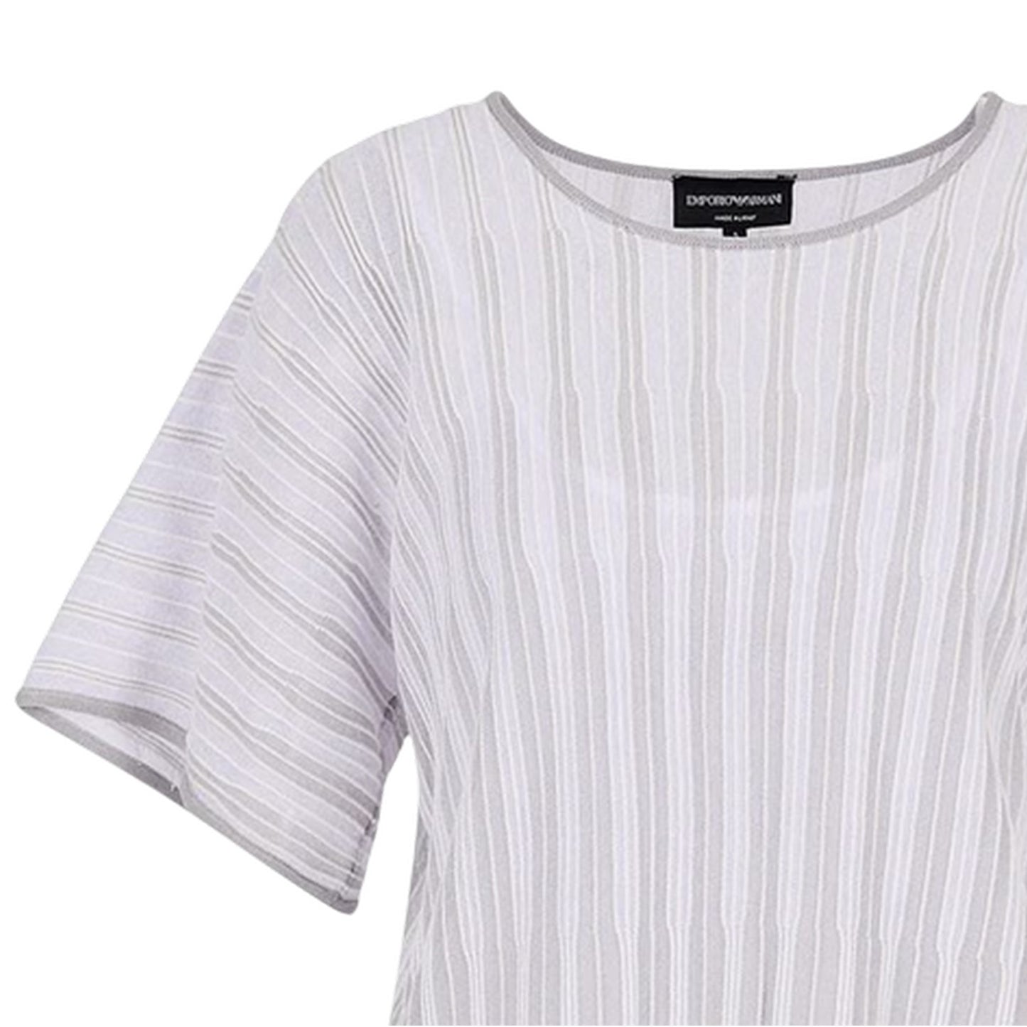 Lilac - Back - Emporio Armani Womens-Ladies Striped Top
