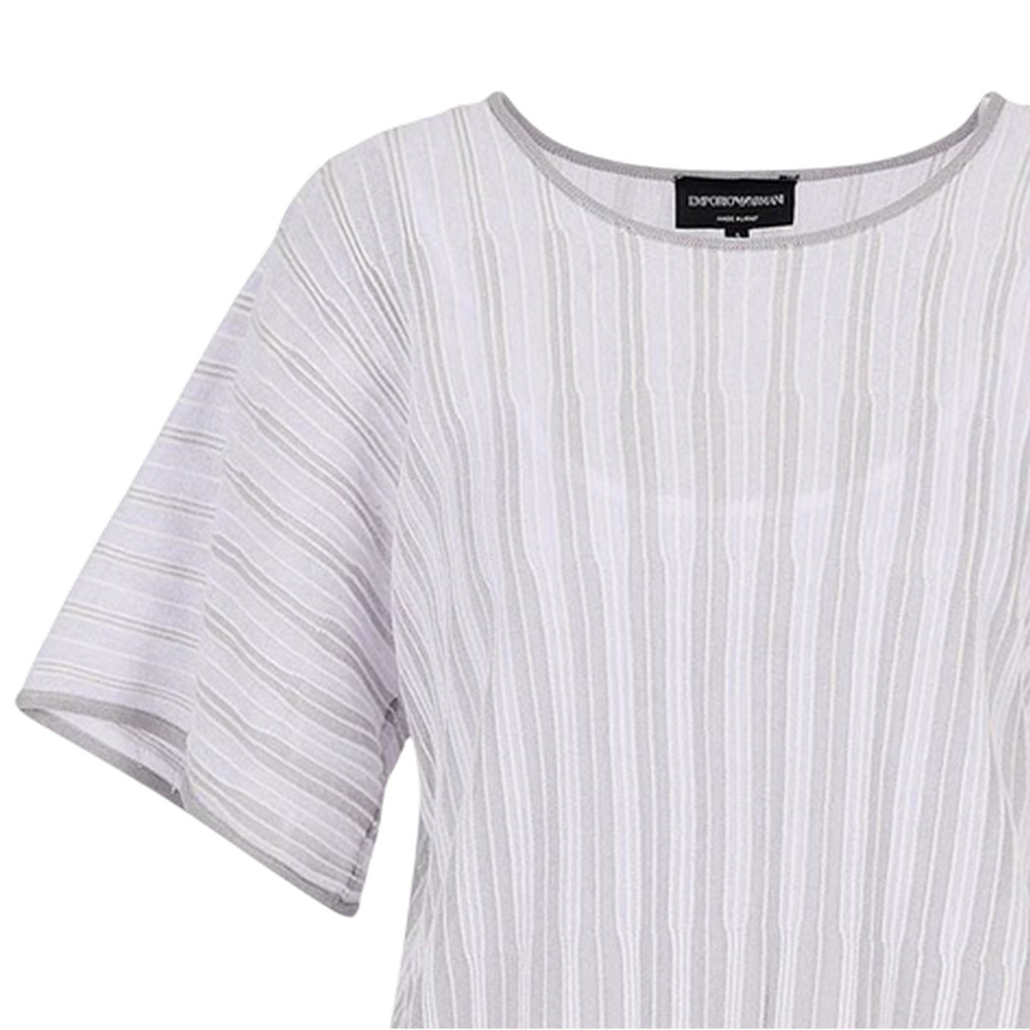 Lilac - Back - Emporio Armani Womens-Ladies Striped Top