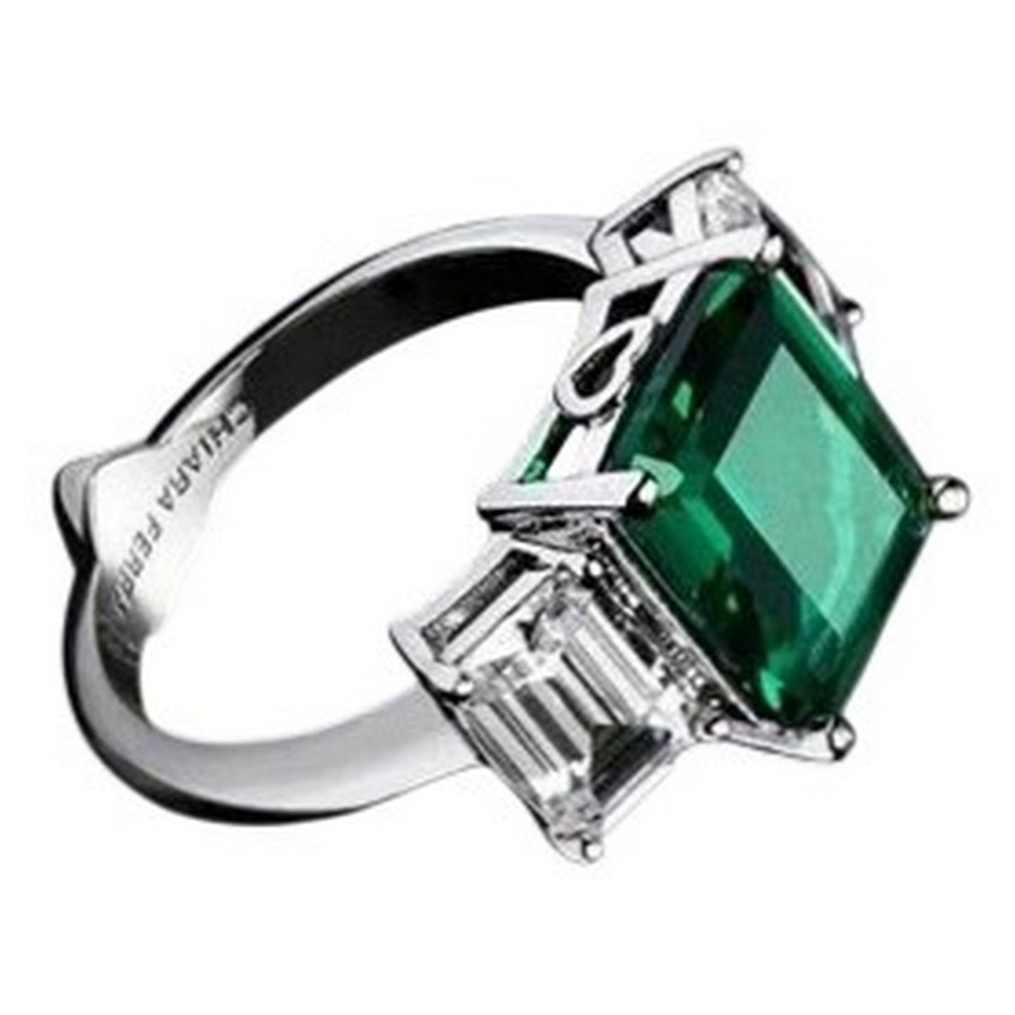 Emerald - Back - Chiara Ferragni Rhodium Plated Square Ring