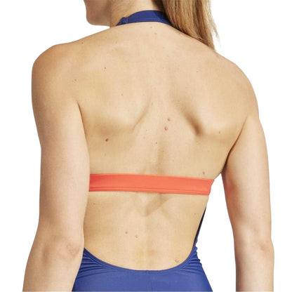 Navy - Lifestyle - Adidas Womens-Ladies Colour Block One Piece Swimsuit