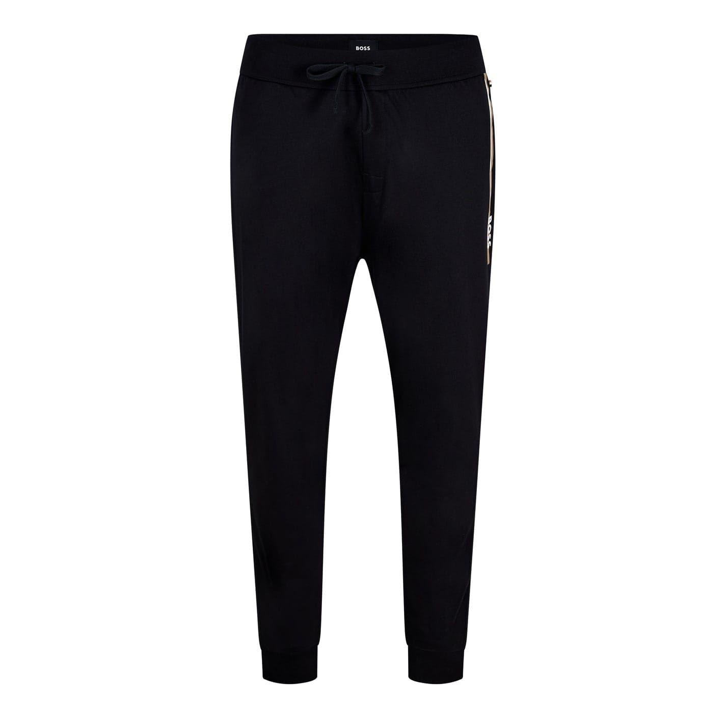 Black - Front - Boss Mens Side Stripe Regular Jogging Bottoms