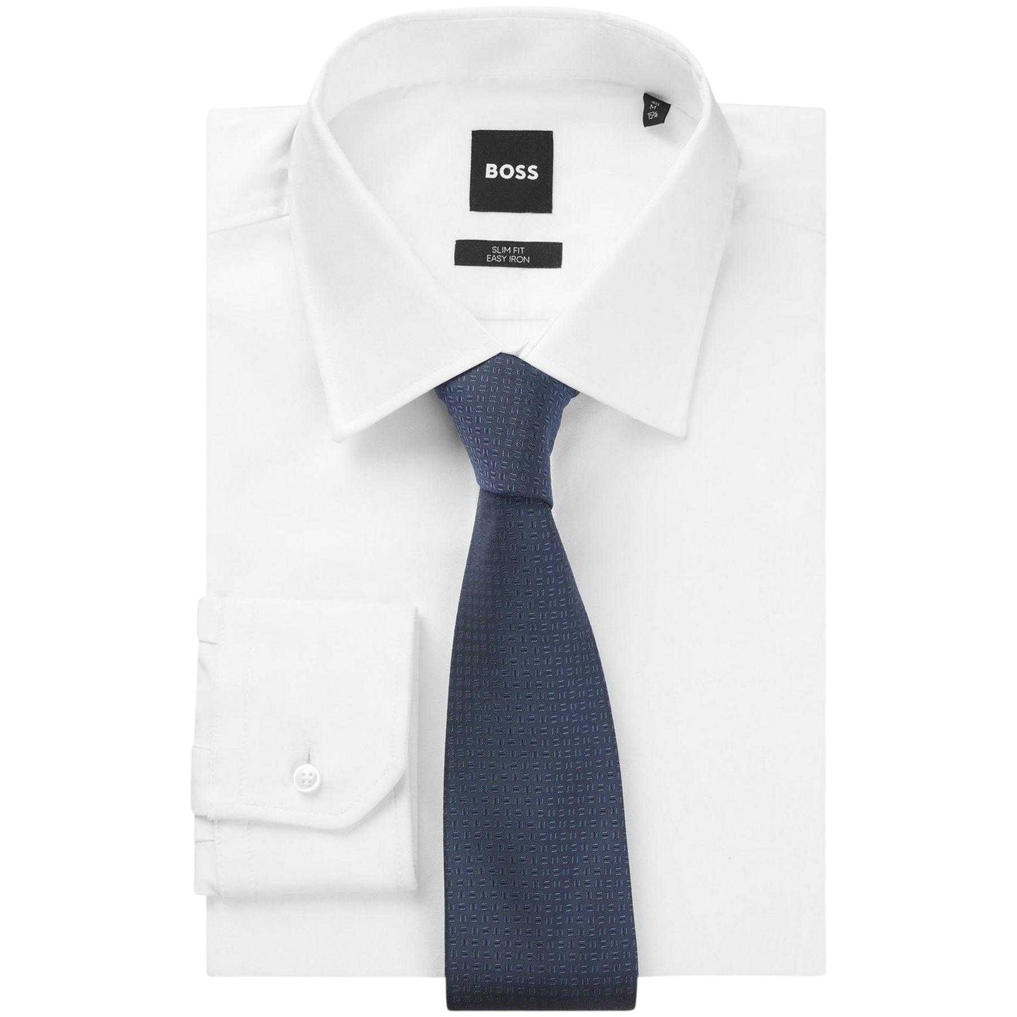 Blue - Back - Boss Mens Jacquard Tie