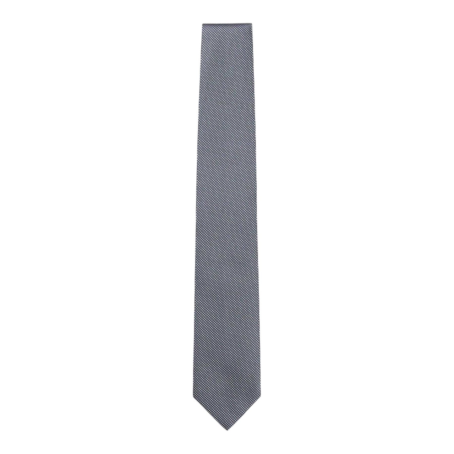 Blue - Front - Boss Mens Geometric Pattern Silk Formal Tie