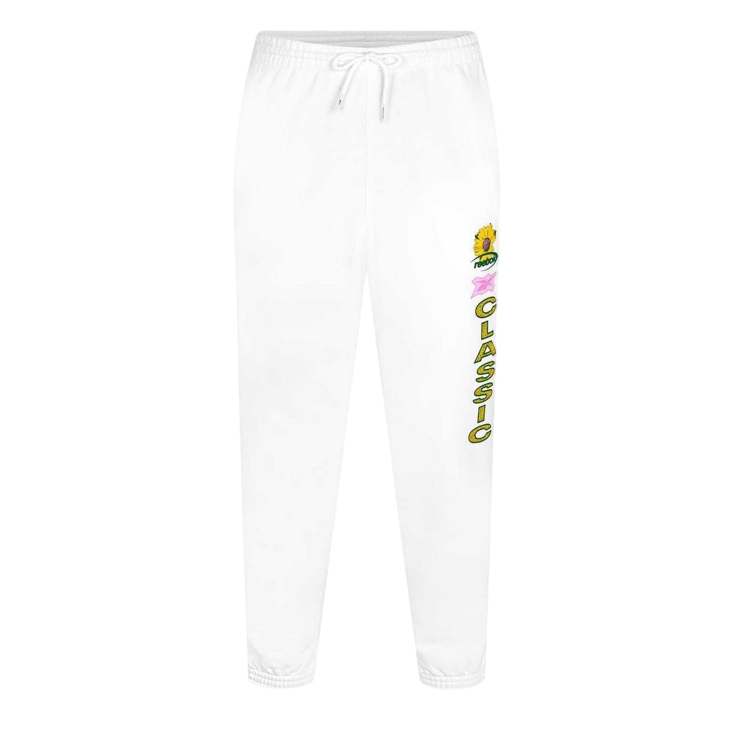 White - Front - Reebok Unisex Adult Classic Graphic Print Relaxed Fit Jogging Bottoms