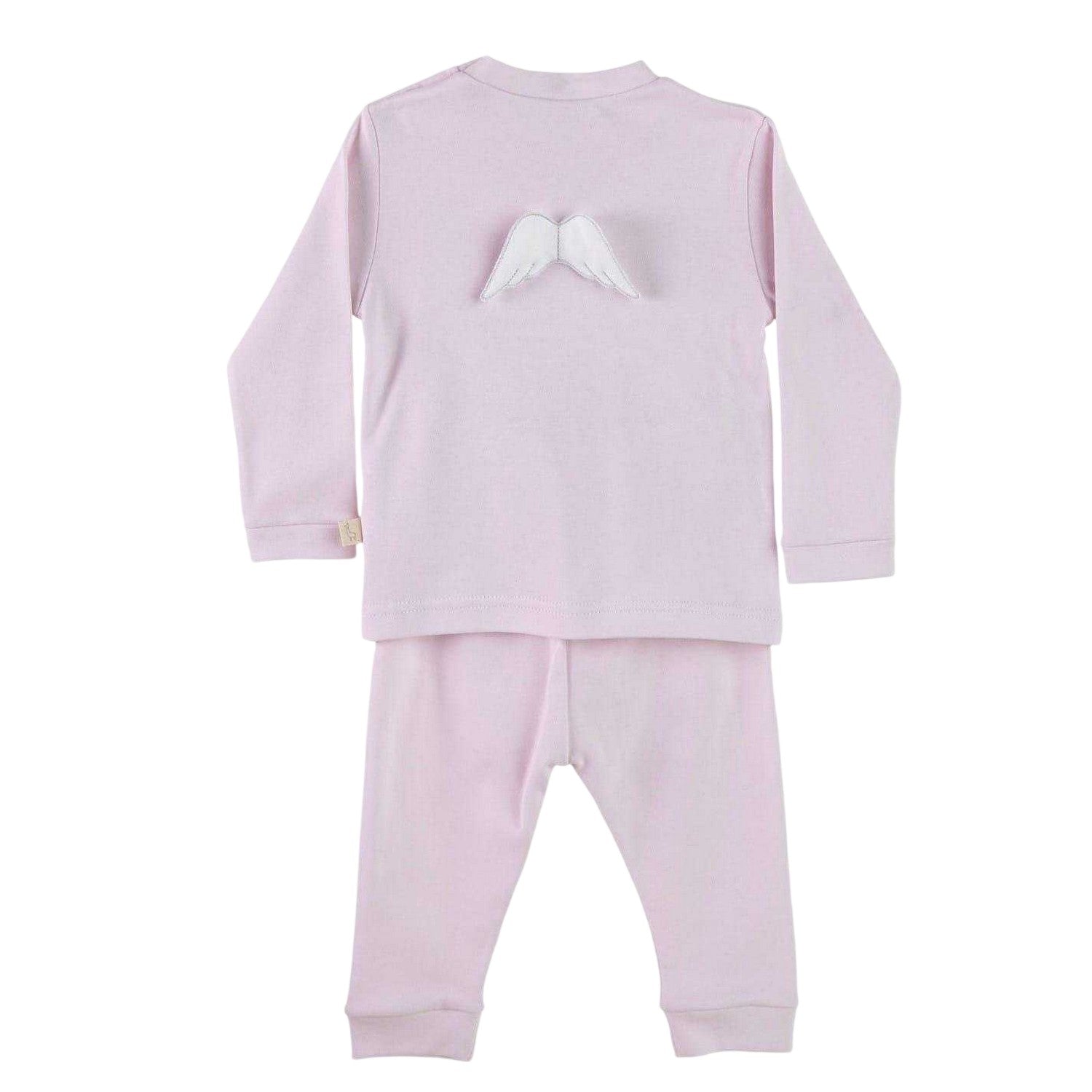 Pink-White - Back - Baby Gi Baby Angel Wing Crew Neck Top And Trousers Set