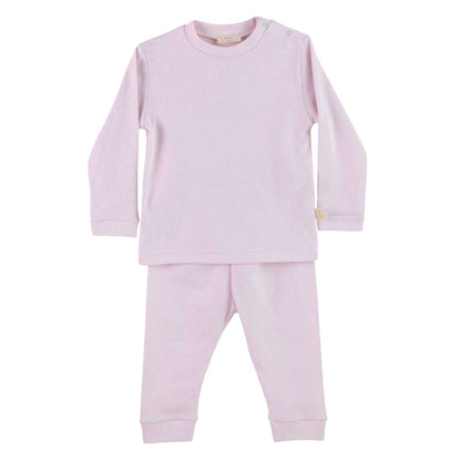 Pink-White - Front - Baby Gi Baby Angel Wing Crew Neck Top And Trousers Set