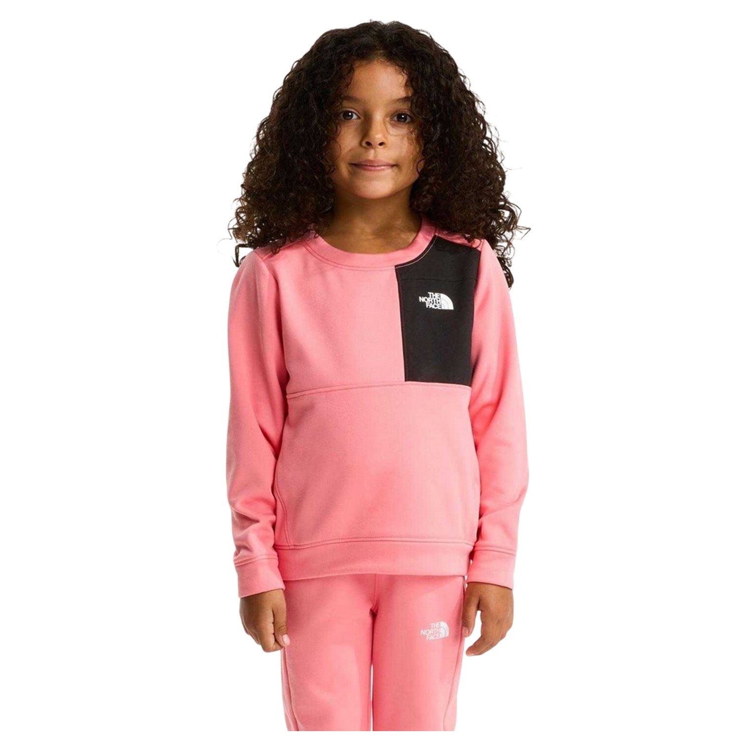 Coral Pink - Side - The North Face Childrens-Kids Performance Tracksuit Set