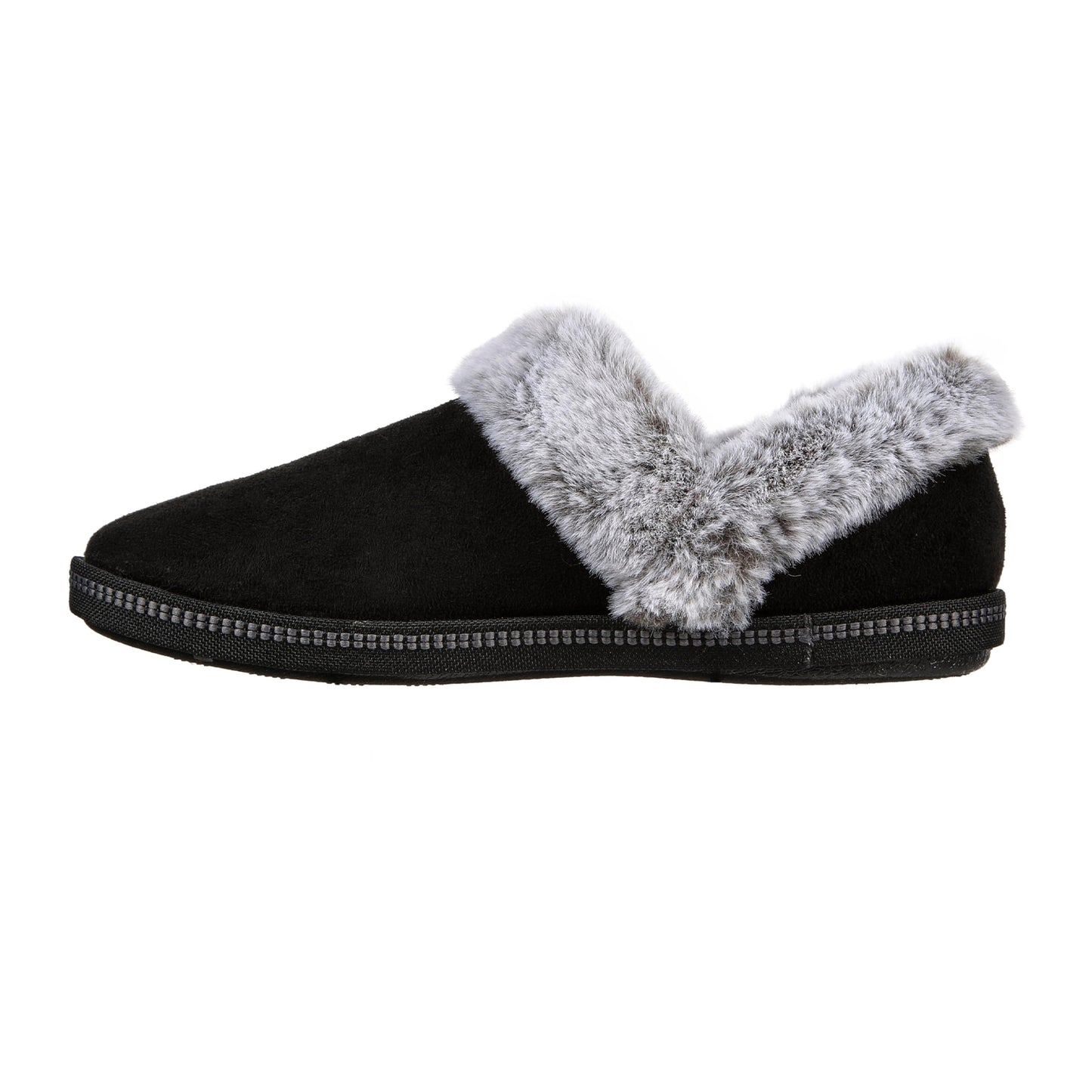 Black - Back - Skechers Girls Cozy Campfire Team Toasty Faux Fur Lined Flat Slippers