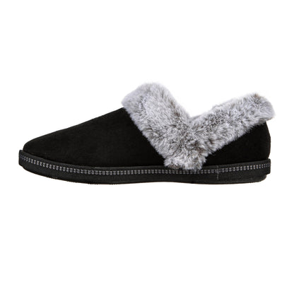 Black - Back - Skechers Girls Cozy Campfire Team Toasty Faux Fur Lined Flat Slippers