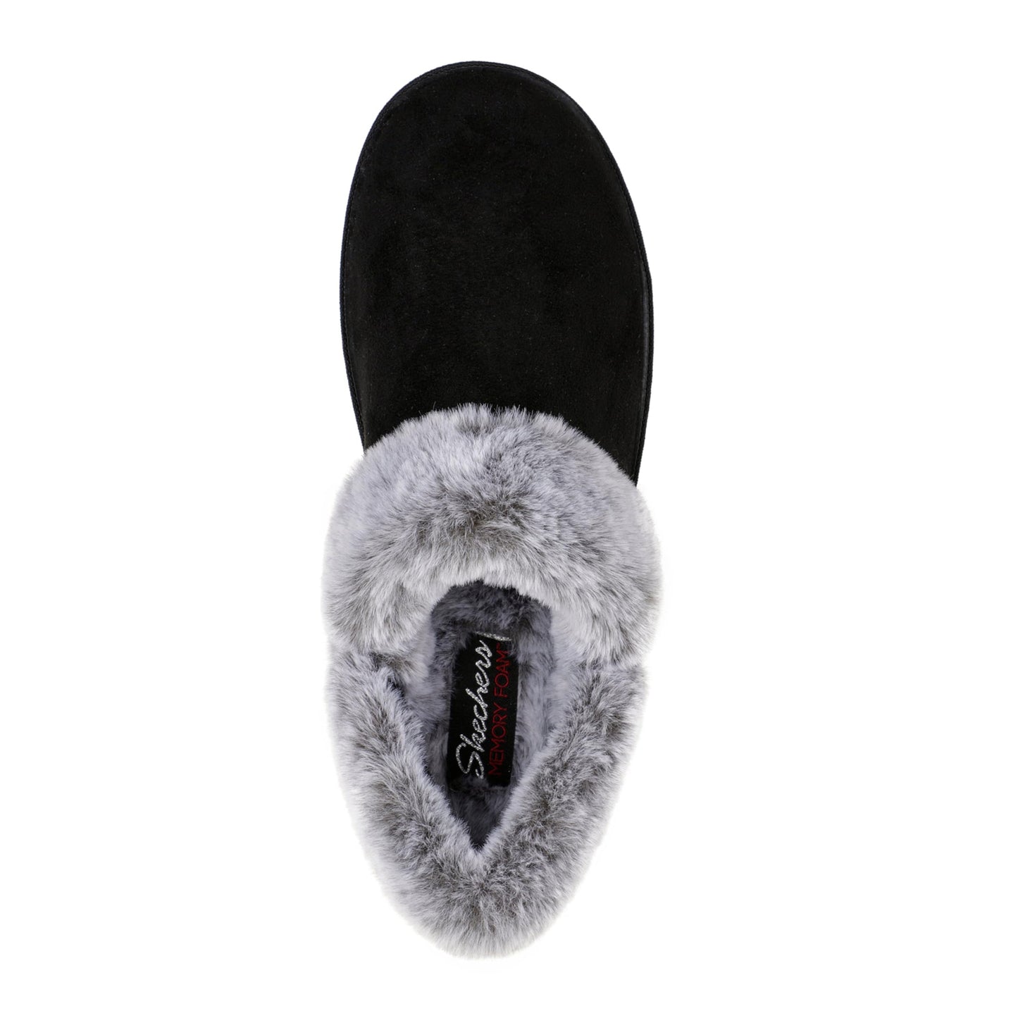 Black - Side - Skechers Girls Cozy Campfire Team Toasty Faux Fur Lined Flat Slippers