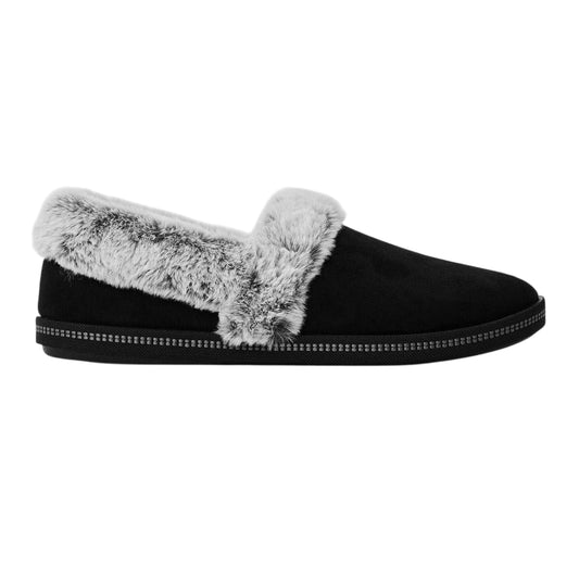 Black - Front - Skechers Girls Cozy Campfire Team Toasty Faux Fur Lined Flat Slippers