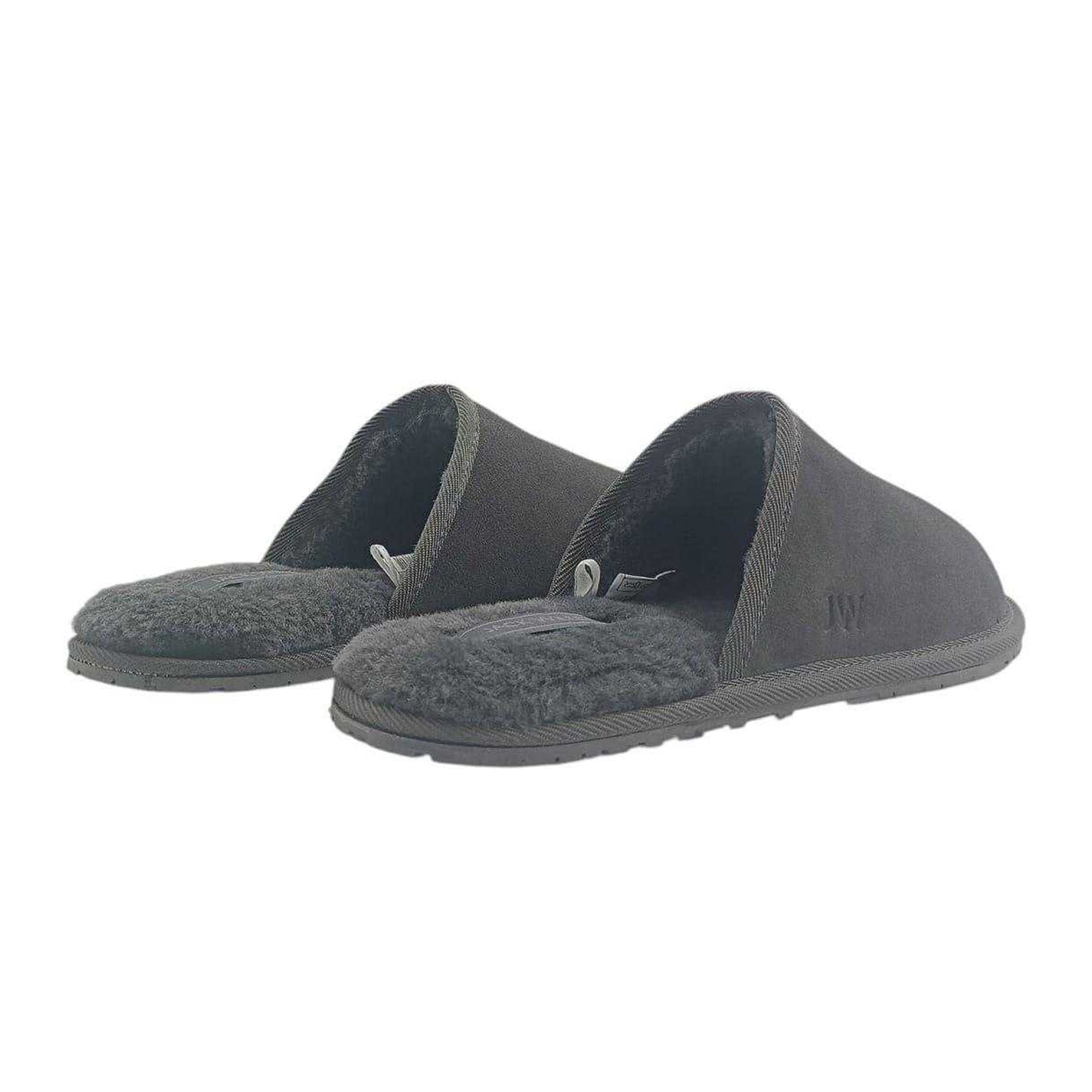Dark Grey - Back - Jack Wills Mens Suede Mule Slippers