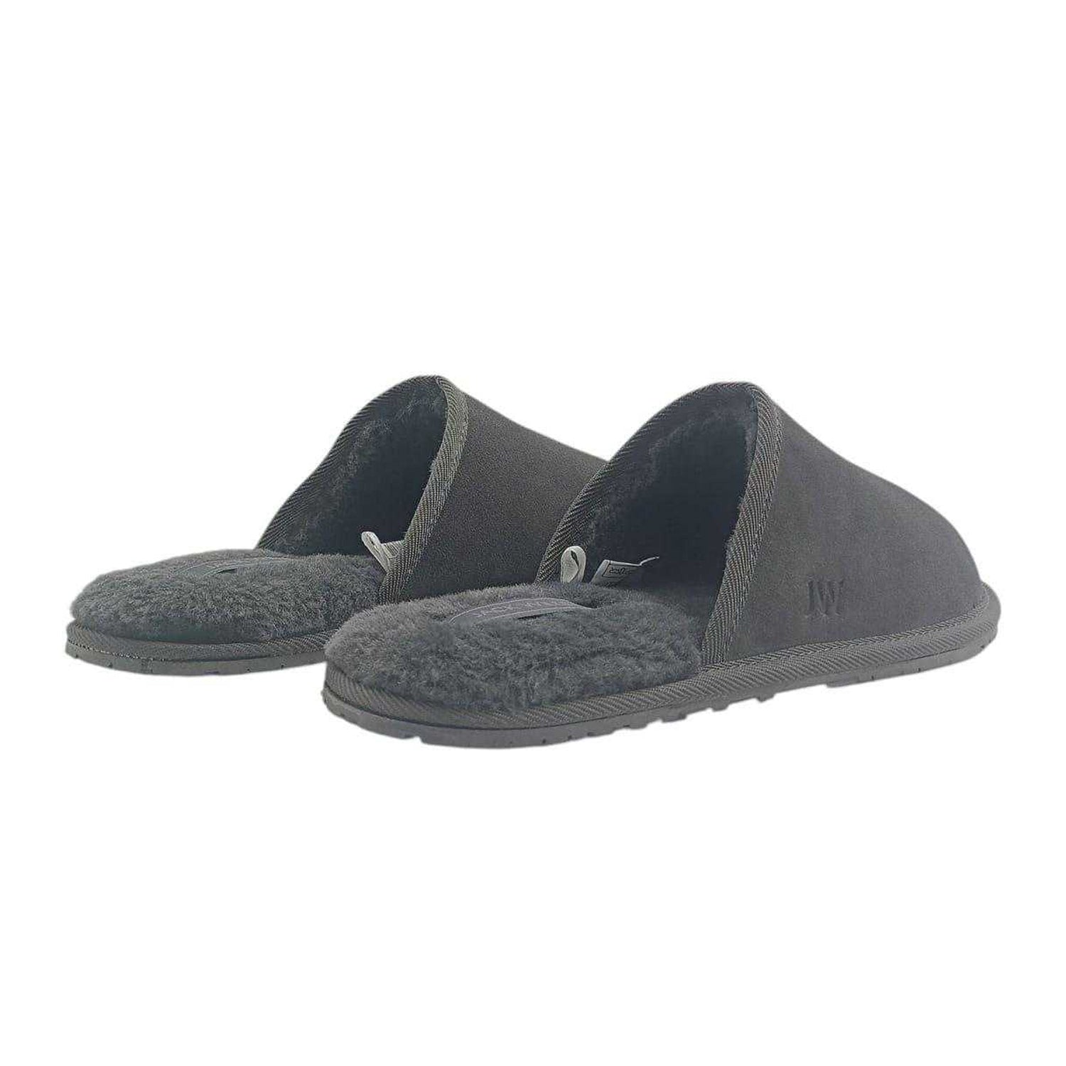 Dark Grey - Back - Jack Wills Mens Suede Mule Slippers