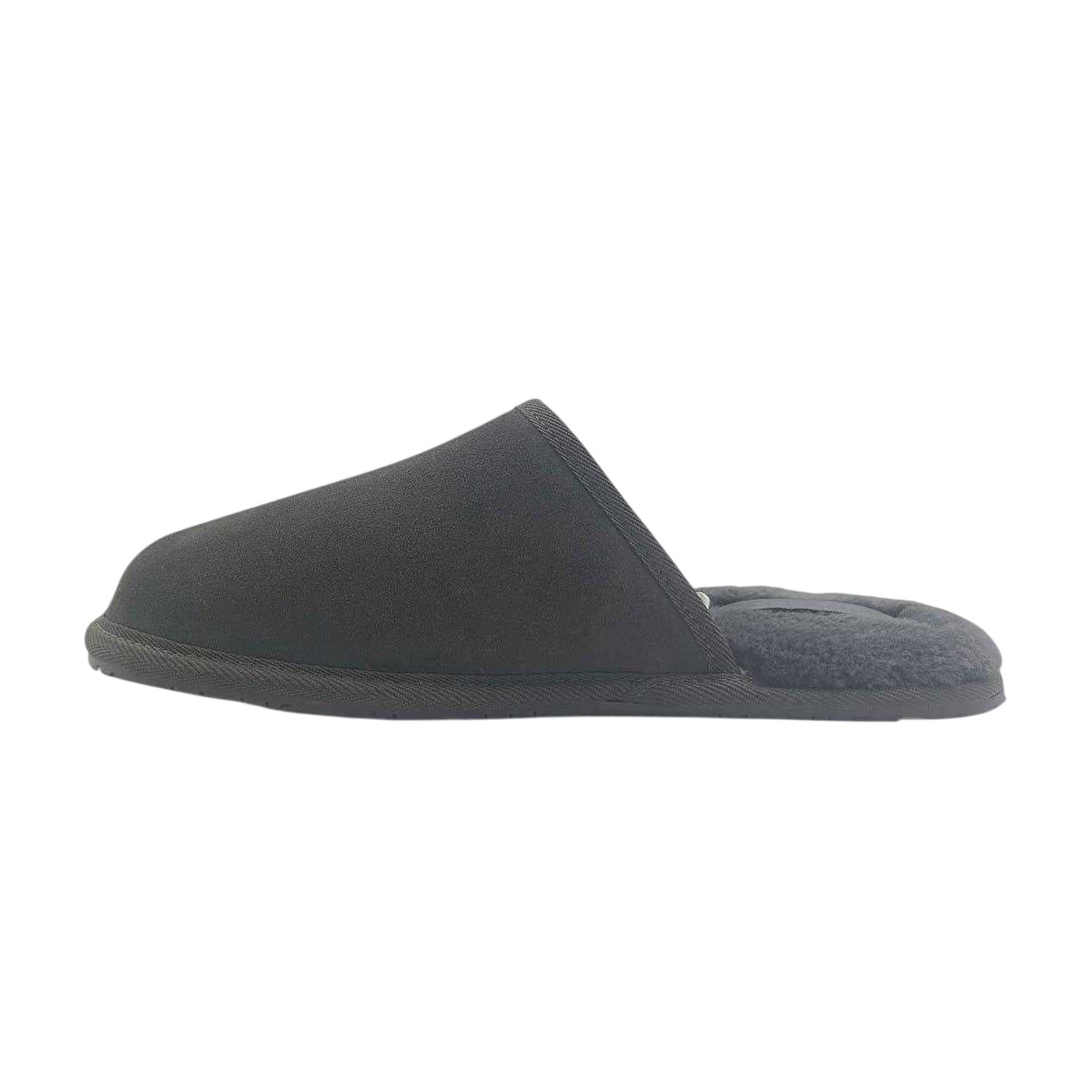 Dark Grey - Side - Jack Wills Mens Suede Mule Slippers