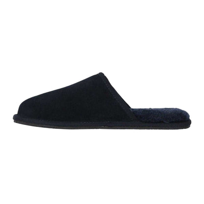 Navy - Side - Jack Wills Mens Suede Mule Slippers