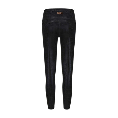 Black - Back - Biba Womens-Ladies Move Patterned High Rise Leggings