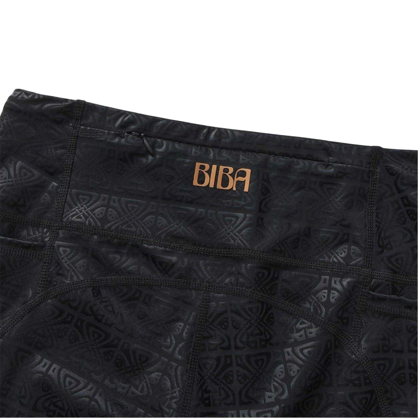 Black - Pack Shot - Biba Womens-Ladies Move Patterned High Rise Leggings