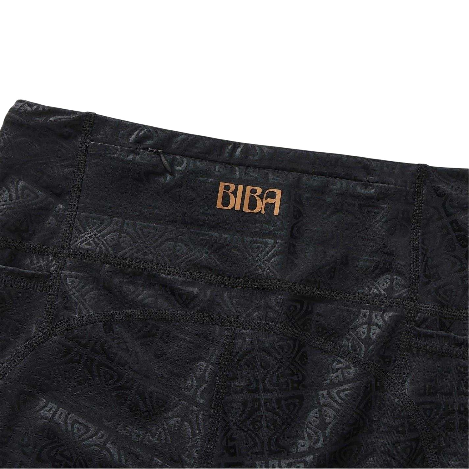 Black - Pack Shot - Biba Womens-Ladies Move Patterned High Rise Leggings