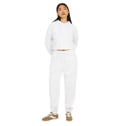 White - Lifestyle - Brave Soul Womens-Ladies Wide Leg Jogging Bottoms