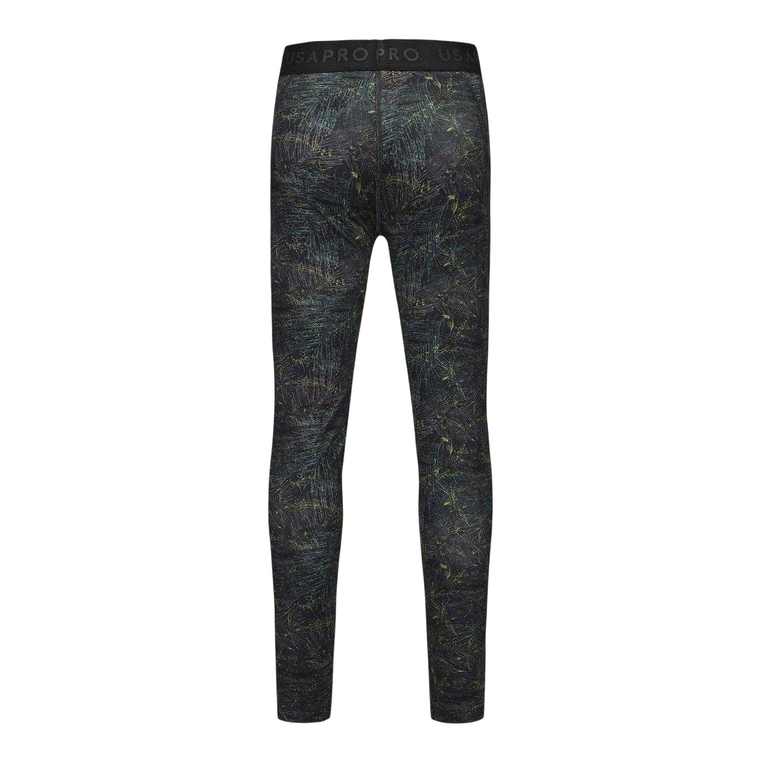 Black - Back - USA Pro Girls Pro Patterned Tight Training Leggings
