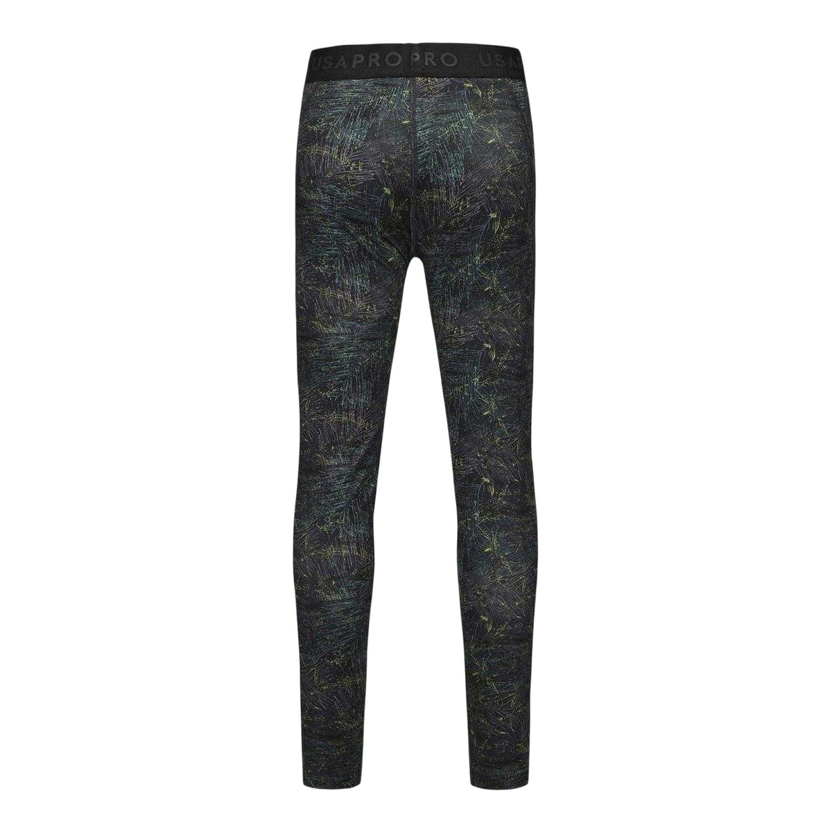 Black - Back - USA Pro Girls Pro Patterned Tight Training Leggings