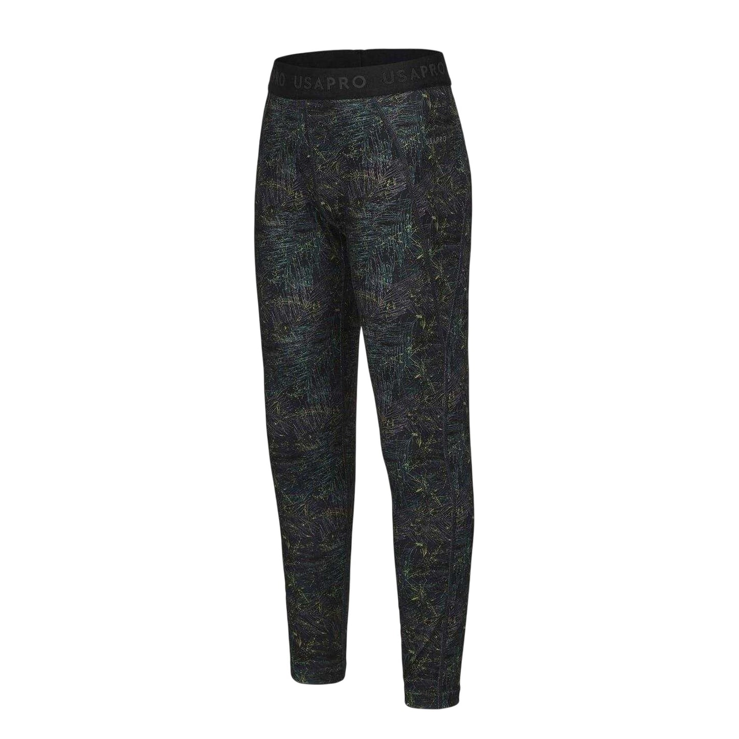 Black - Side - USA Pro Girls Pro Patterned Tight Training Leggings