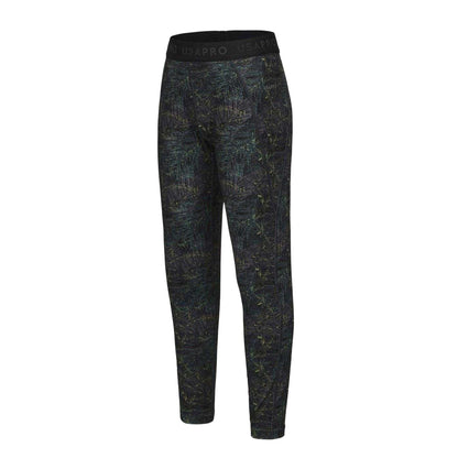 Black - Side - USA Pro Girls Pro Patterned Tight Training Leggings