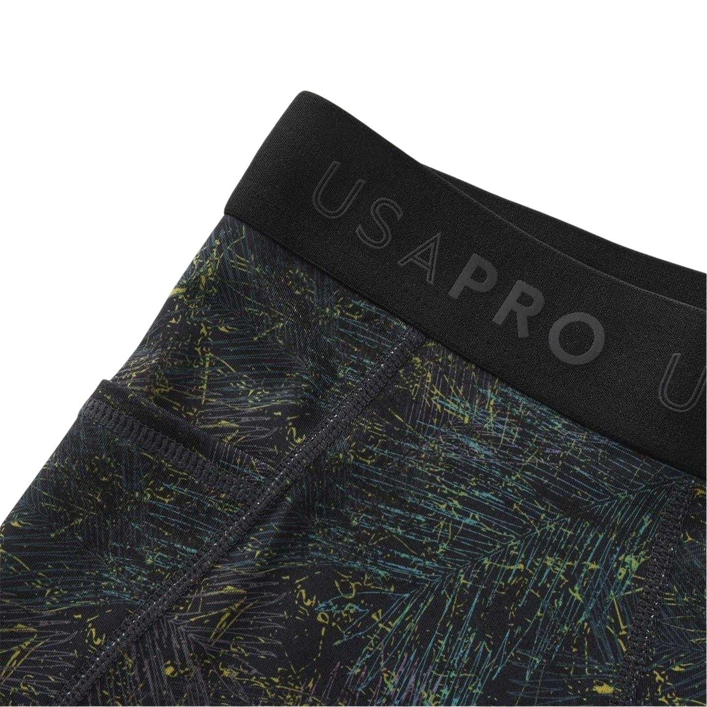 Black - Pack Shot - USA Pro Girls Pro Patterned Tight Training Leggings