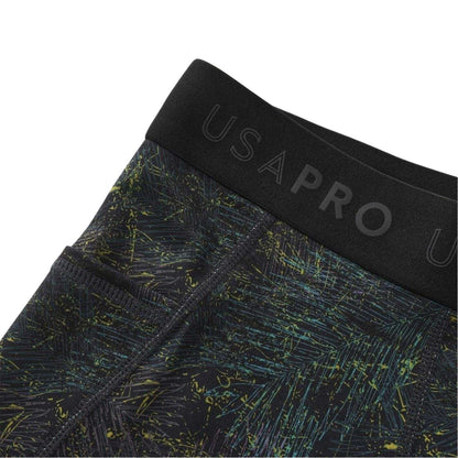 Black - Pack Shot - USA Pro Girls Pro Patterned Tight Training Leggings