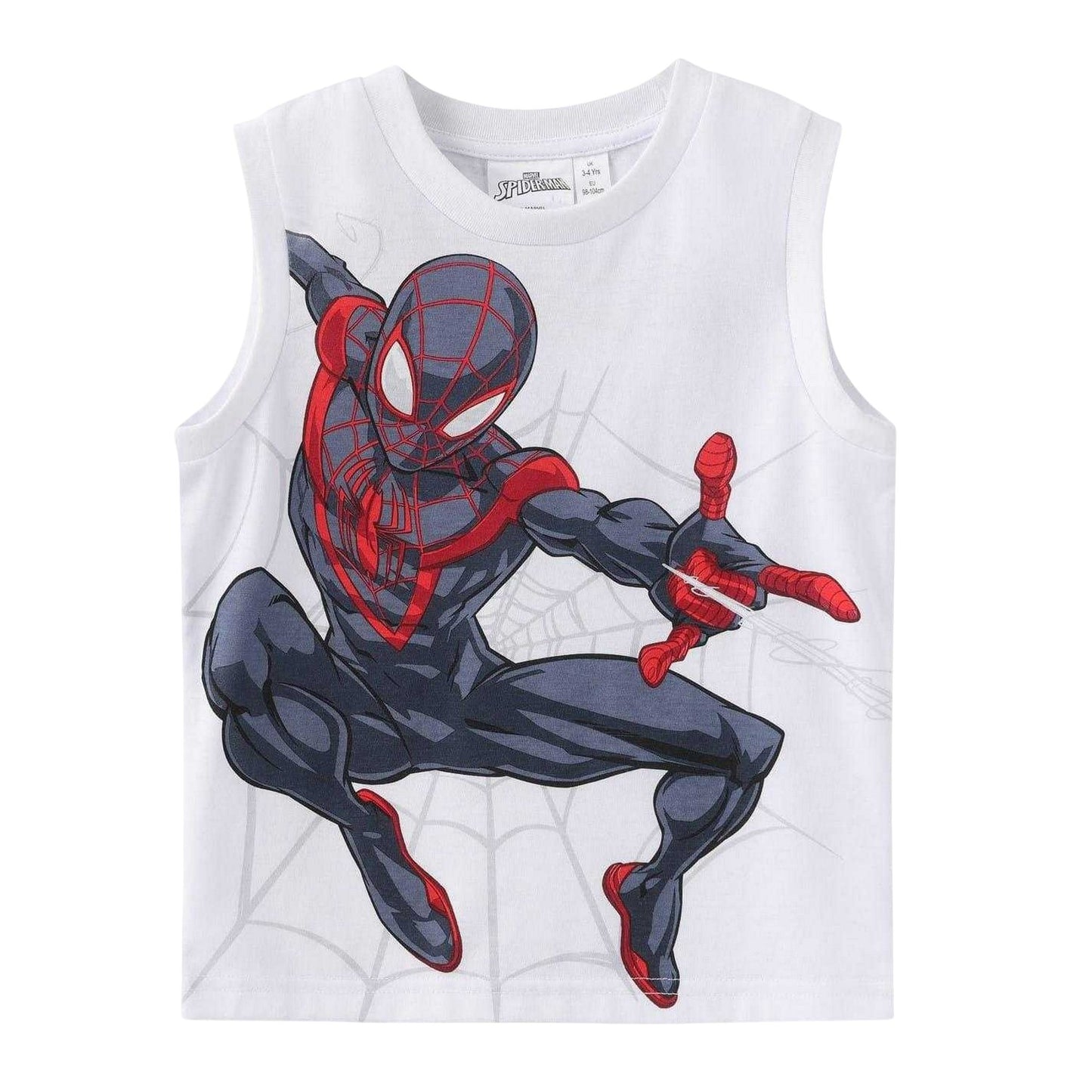 Red-Black - Back - Spider-Man Childrens-Kids Miles Morales Vest Top Set
