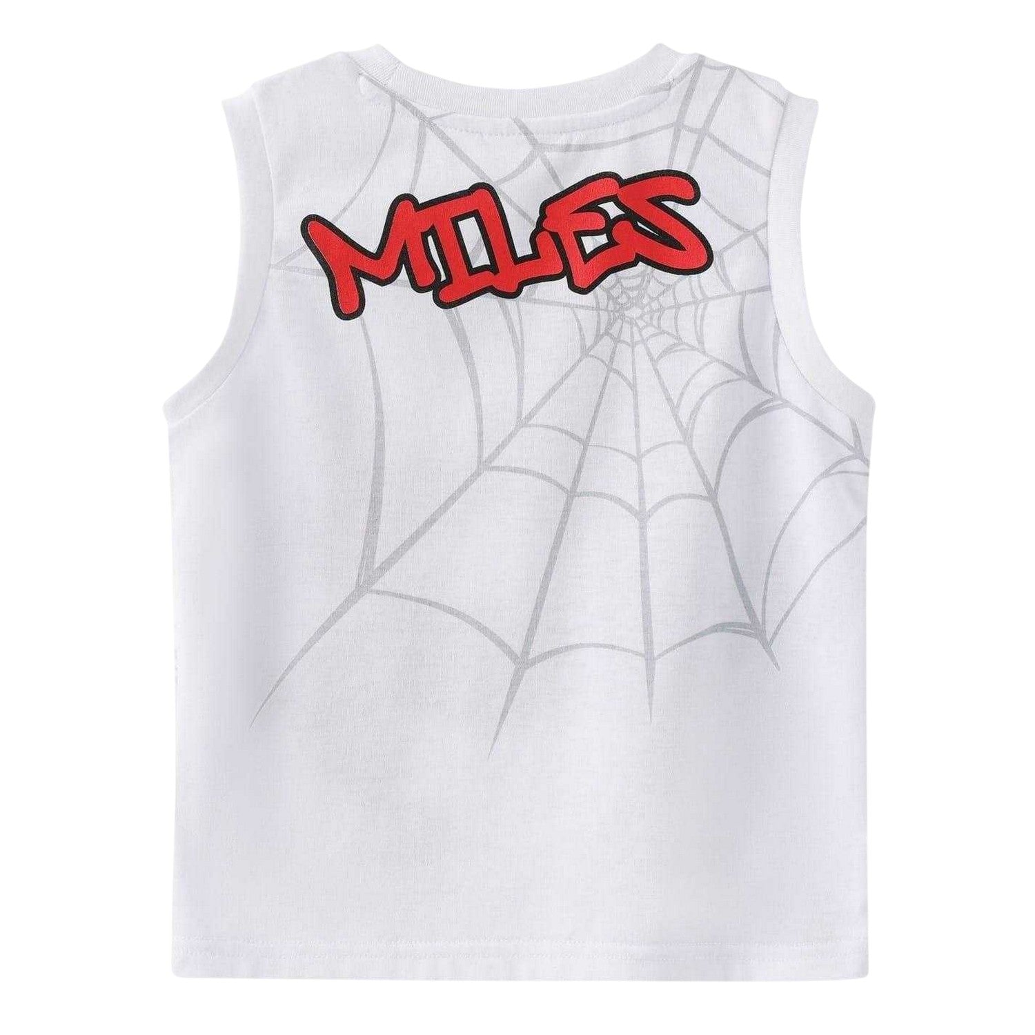 Red-Black - Side - Spider-Man Childrens-Kids Miles Morales Vest Top Set