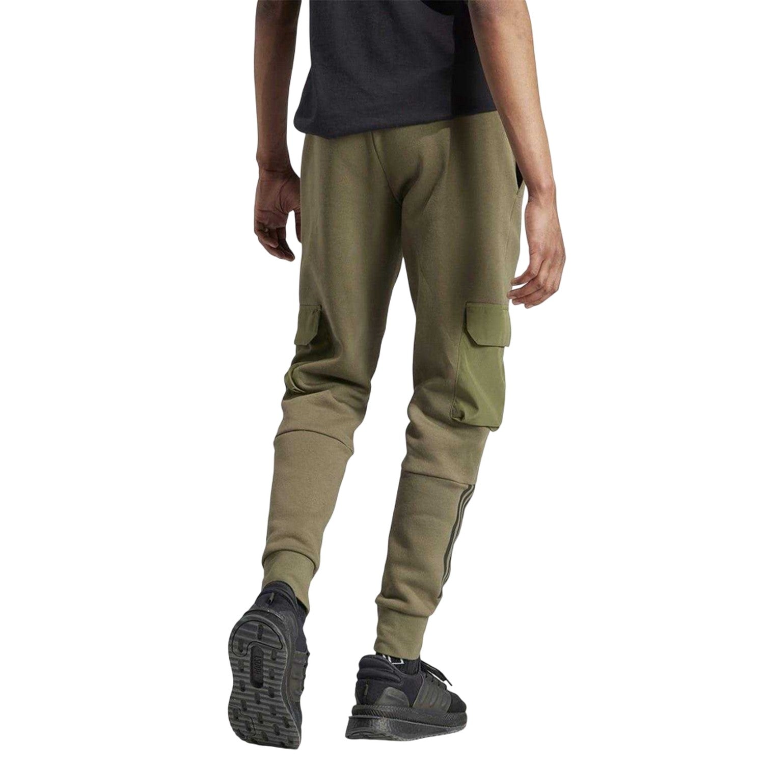 Khaki - Back - Adidas Mens Utility Jogging Bottoms