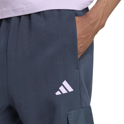 Navy - Side - Adidas Mens Utility Jogging Bottoms