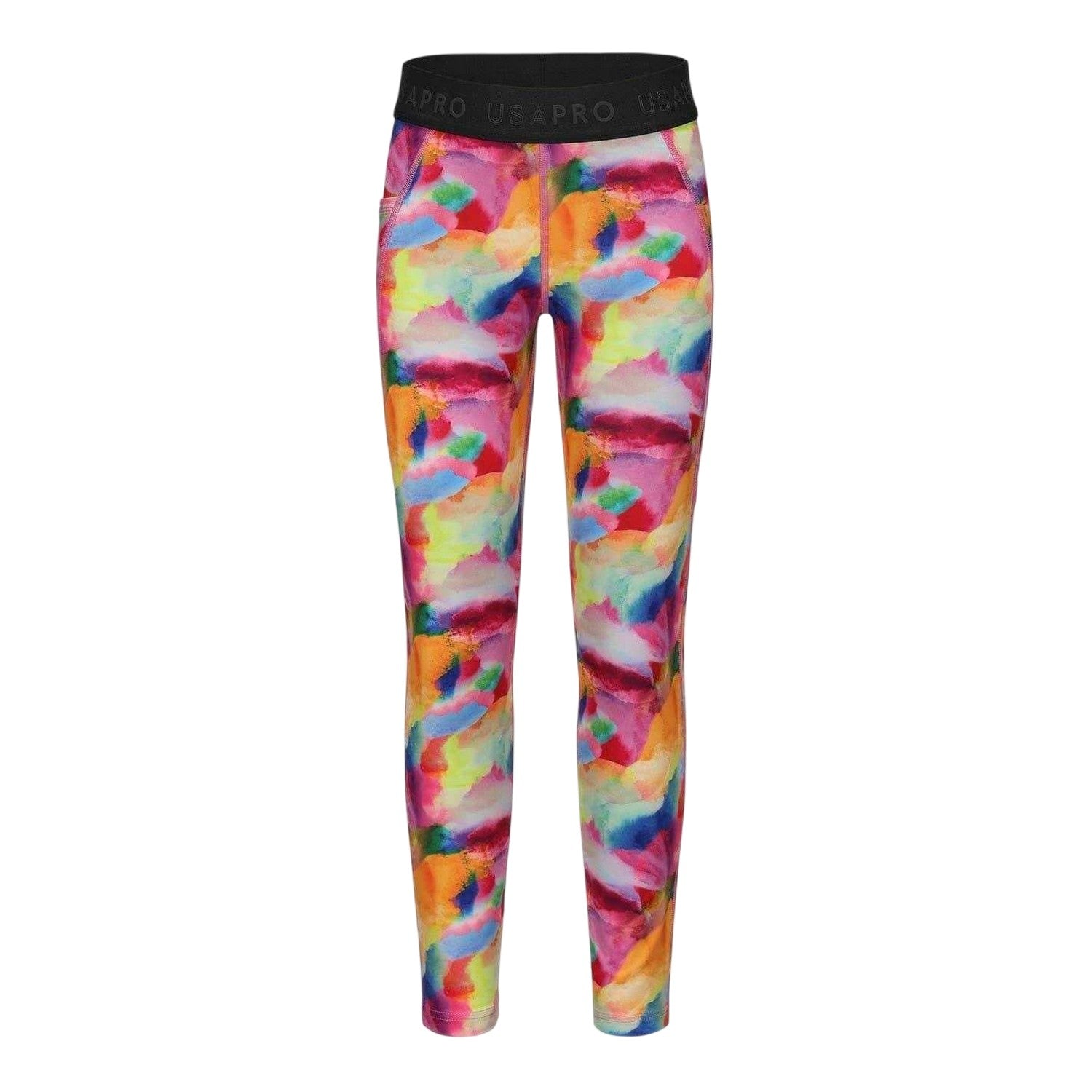 Multicoloured - Front - USA Pro Girls Pro Brush Training Leggings