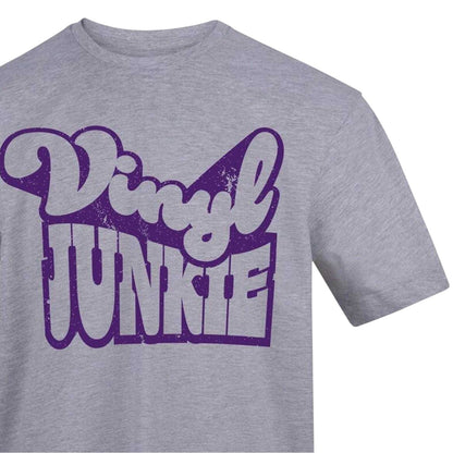 Grey - Side - AWD Unisex Adult Vinyl Junkie Printed T-Shirt