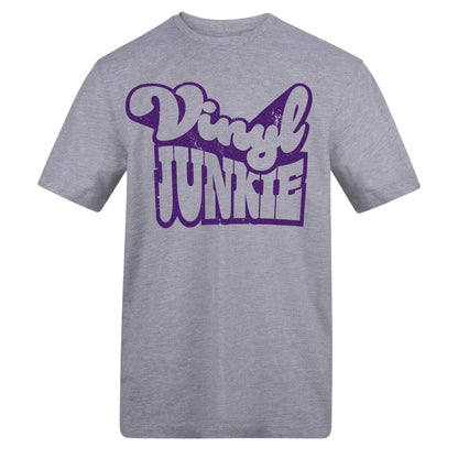 Grey - Front - AWD Unisex Adult Vinyl Junkie Printed T-Shirt